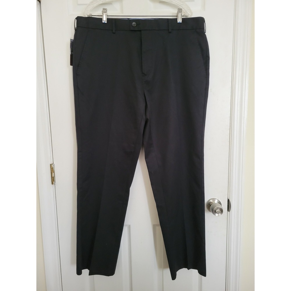 Black Brown 1826 Luxury Chinos Black Twill Wrinkle‎ Free Pants Mens 38 x 30